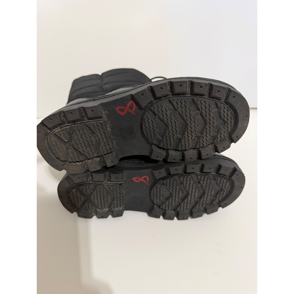 Northside Kids Size 2 Black Quilted Nylon Winter Snow Boots Faux Fur Lined - Picture 11 of 12